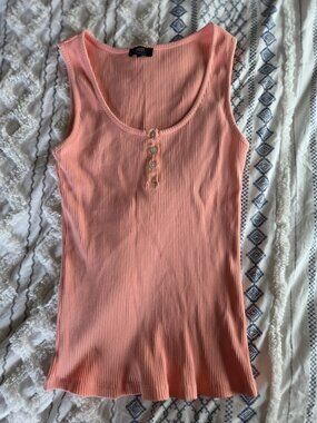 Peach Ribbed Tank